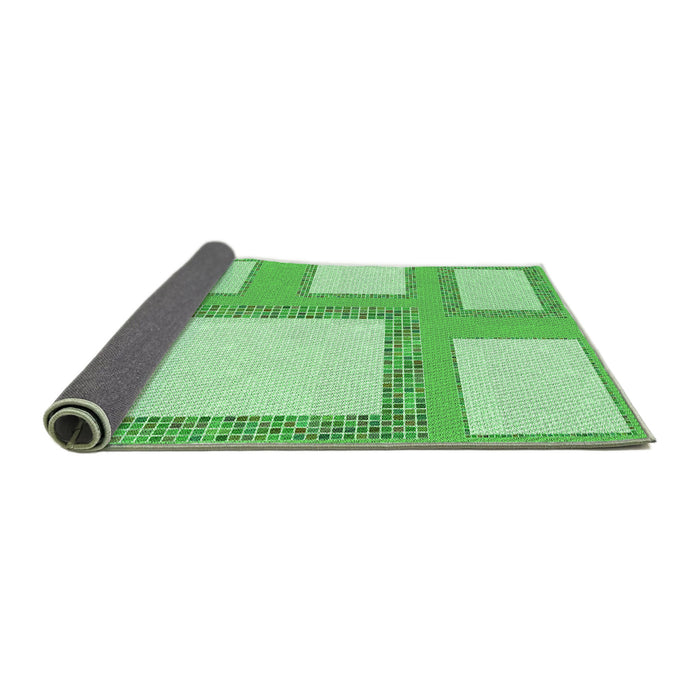 Thickness of Patterned Jade Green Rug, pat2057grn