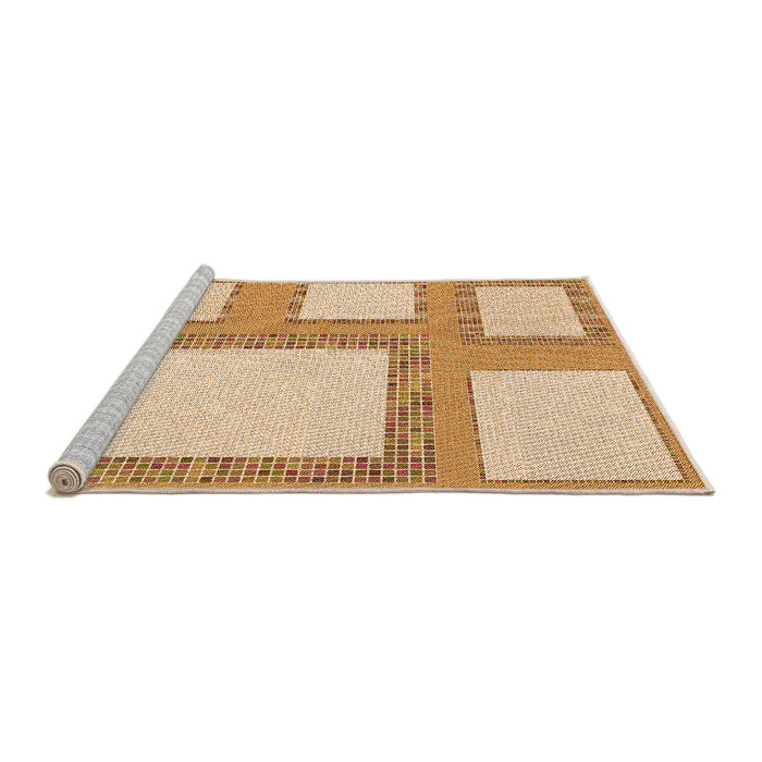 Sideview of Machine Washable Transitional Khaki Gold Rug, wshpat2057org