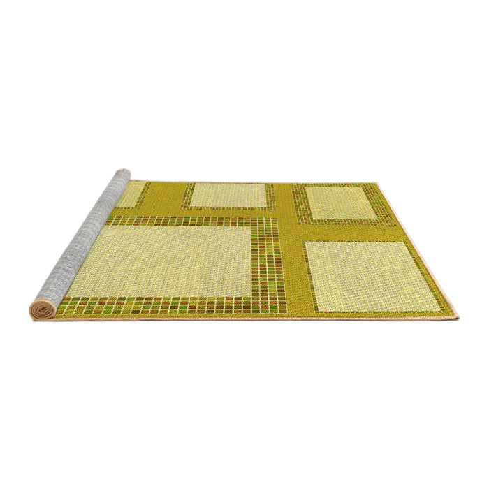Sideview of Machine Washable Transitional Orange Gold Rug, wshpat2057yw