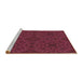 Sideview of Machine Washable Transitional Bright Maroon Red Rug, wshpat2058brn