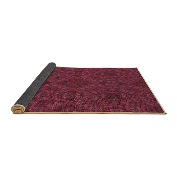 Thickness of Patterned Bright Maroon Red Rug, pat2058brn