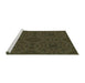Sideview of Machine Washable Transitional Bakers Brown Rug, wshpat2058grn