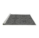 Sideview of Machine Washable Transitional Gray Rug, wshpat2058gry