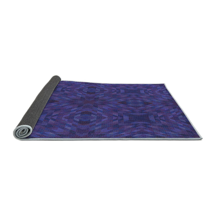 Thickness of Patterned Royal Blue Rug, pat2058lblu