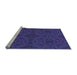 Sideview of Machine Washable Transitional Royal Blue Rug, wshpat2058lblu