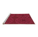 Sideview of Machine Washable Transitional Crimson Red Rug, wshpat2058org
