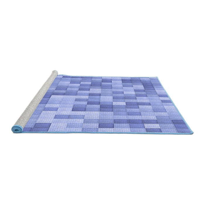 Sideview of Machine Washable Transitional Light Sky Blue Rug, wshpat2059blu