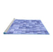 Sideview of Machine Washable Transitional Light Sky Blue Rug, wshpat2059blu