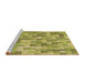 Sideview of Machine Washable Transitional Dark Yellow Green Rug, wshpat2059brn