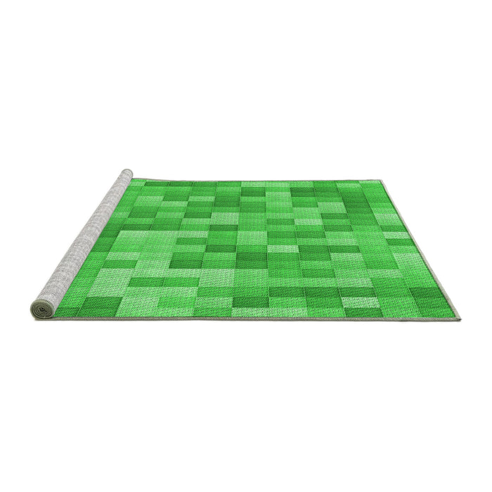 Sideview of Machine Washable Transitional Lime Green Rug, wshpat2059grn