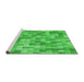 Sideview of Machine Washable Transitional Lime Green Rug, wshpat2059grn