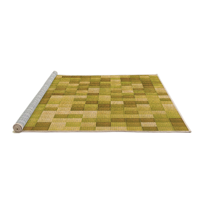 Sideview of Machine Washable Transitional Saffron Yellow Rug, wshpat2059org