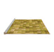 Sideview of Machine Washable Transitional Saffron Yellow Rug, wshpat2059org