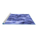 Sideview of Machine Washable Transitional Sky Blue Rug, wshpat206blu