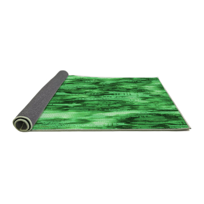 Thickness of Patterned Green Rug, pat206grn