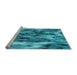 Sideview of Machine Washable Transitional Dark Cyan Green Rug, wshpat206lblu