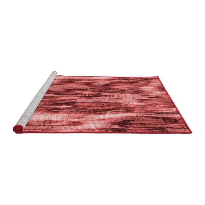 Sideview of Machine Washable Transitional Red Rug, wshpat206rd