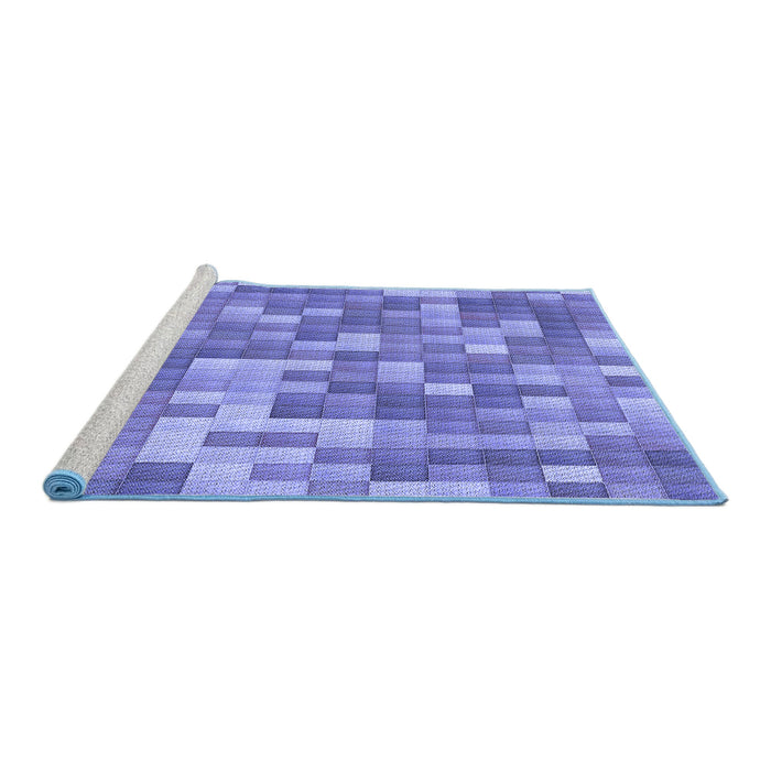 Sideview of Machine Washable Transitional Purple Mimosa Purple Rug, wshpat2060blu