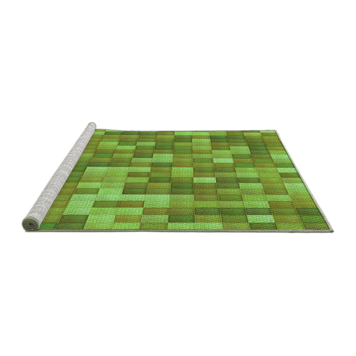 Sideview of Machine Washable Transitional Green Rug, wshpat2060grn