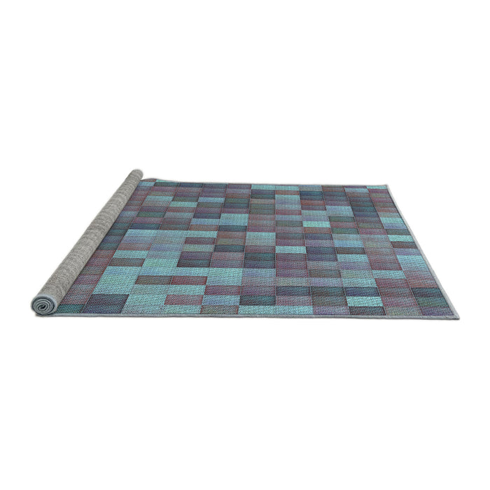 Sideview of Machine Washable Transitional Denim Blue Rug, wshpat2060lblu