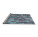 Sideview of Machine Washable Transitional Denim Blue Rug, wshpat2060lblu