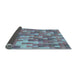 Thickness of Patterned Denim Blue Rug, pat2060lblu