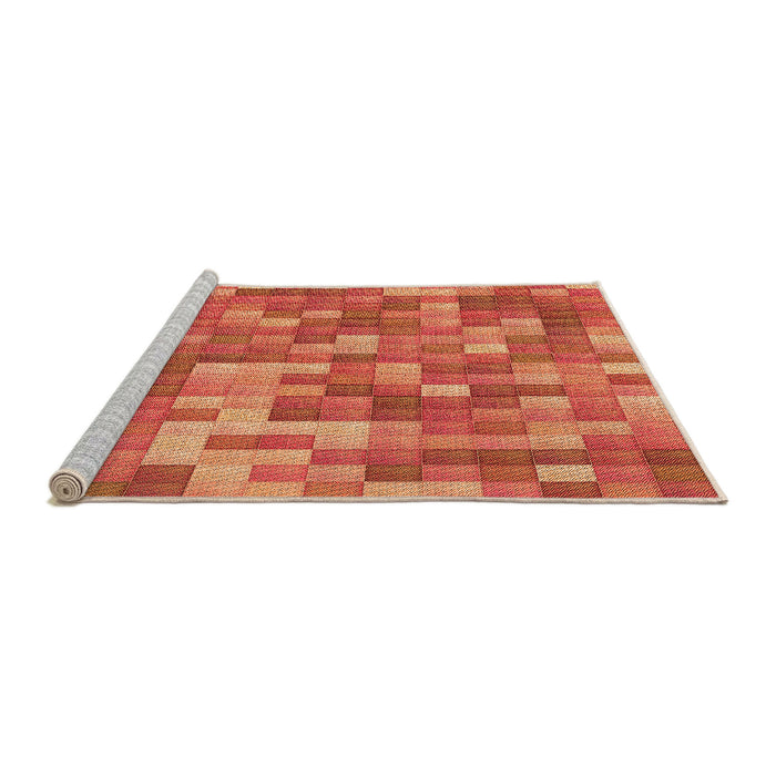 Sideview of Machine Washable Transitional Neon Red Rug, wshpat2060org