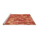 Sideview of Machine Washable Transitional Neon Red Rug, wshpat2060org