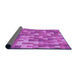 Thickness of Patterned Fuchsia Magenta Purple Rug, pat2060pur