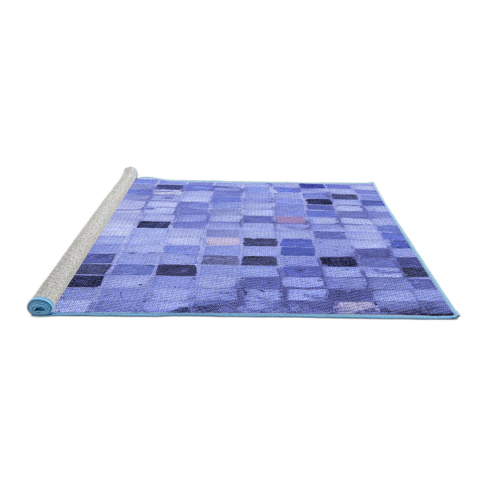 Sideview of Machine Washable Transitional Sky Blue Rug, wshpat2061blu