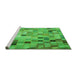 Sideview of Machine Washable Transitional Neon Green Rug, wshpat2061grn