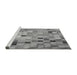 Sideview of Machine Washable Transitional Smokey Gray Rug, wshpat2061gry