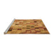 Sideview of Machine Washable Transitional Orange Rug, wshpat2061org