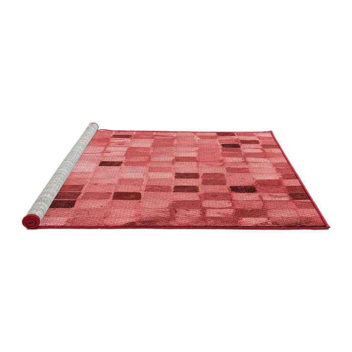 Sideview of Machine Washable Transitional Ruby Red Rug, wshpat2061rd