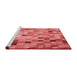 Sideview of Machine Washable Transitional Ruby Red Rug, wshpat2061rd