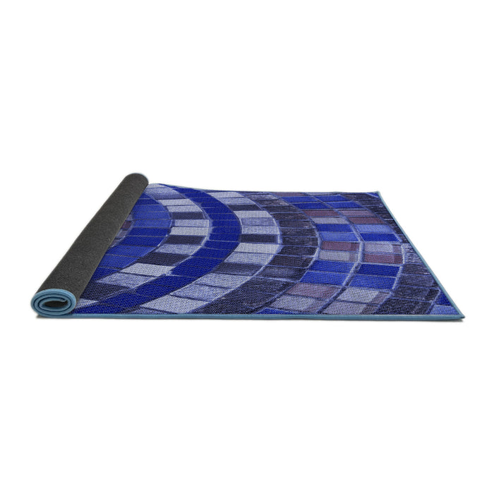 Thickness of Patterned Cobalt Blue Rug, pat2062blu