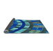 Thickness of Patterned Macaw Blue Green Rug, pat2062lblu