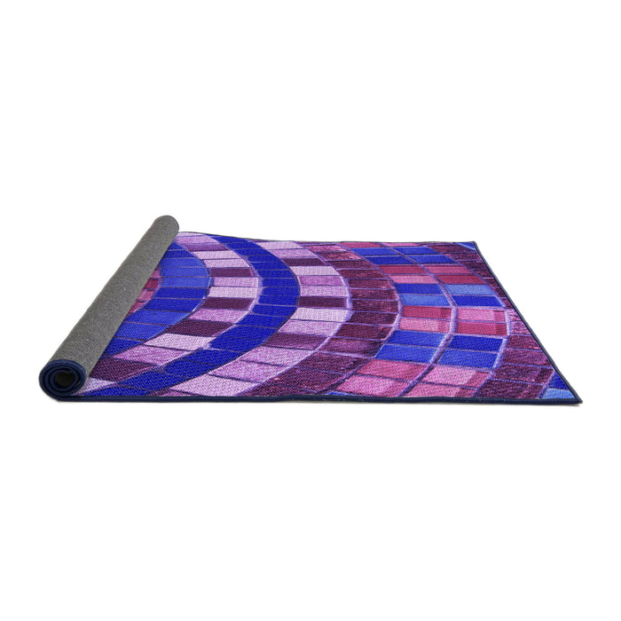 Thickness of Patterned Bright Purple Rug, pat2062pur