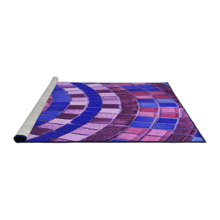 Sideview of Machine Washable Transitional Bright Purple Rug, wshpat2062pur