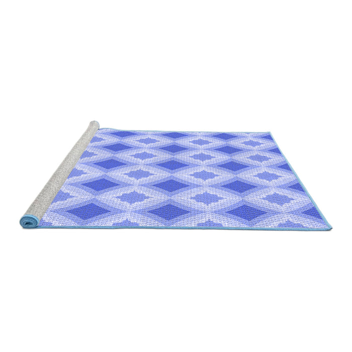 Sideview of Machine Washable Transitional Light Slate Blue Rug, wshpat2063blu