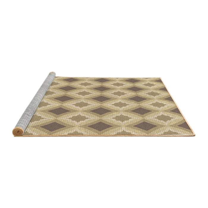 Sideview of Machine Washable Transitional Copper Brown Rug, wshpat2063brn