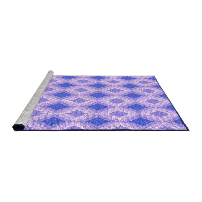 Sideview of Machine Washable Transitional Light Slate Blue Rug, wshpat2063pur