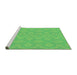 Sideview of Machine Washable Transitional Neon Green Rug, wshpat2064grn