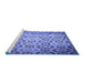 Sideview of Machine Washable Transitional Denim Blue Rug, wshpat2065blu