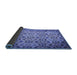 Thickness of Patterned Denim Blue Rug, pat2065blu