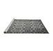 Sideview of Machine Washable Transitional Dark Gray Rug, wshpat2065gry