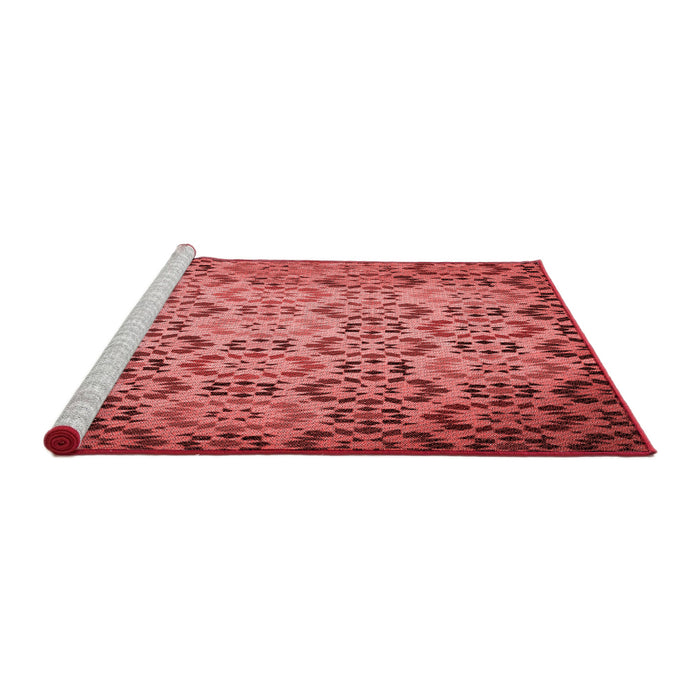Sideview of Machine Washable Transitional Red Rug, wshpat2065rd