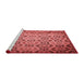 Sideview of Machine Washable Transitional Red Rug, wshpat2065rd