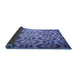 Thickness of Patterned Denim Blue Rug, pat2066blu