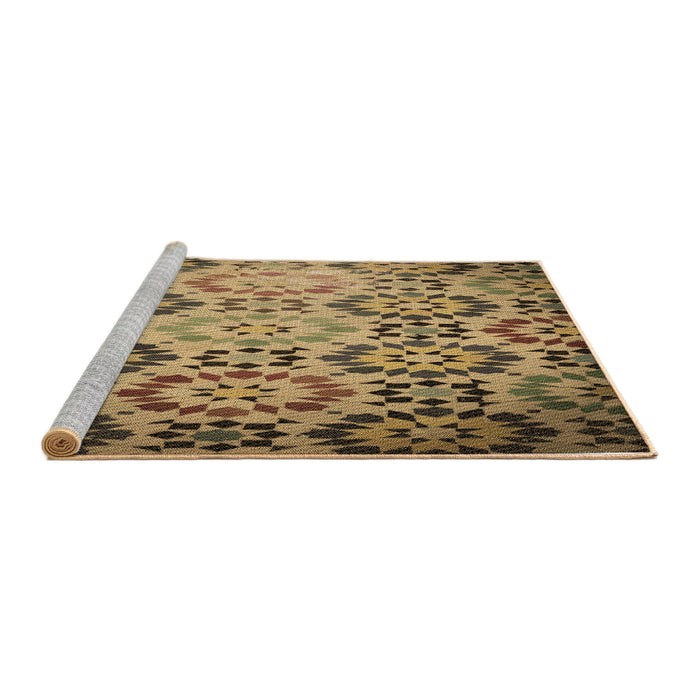 Sideview of Machine Washable Transitional Golden Gold Rug, wshpat2066brn